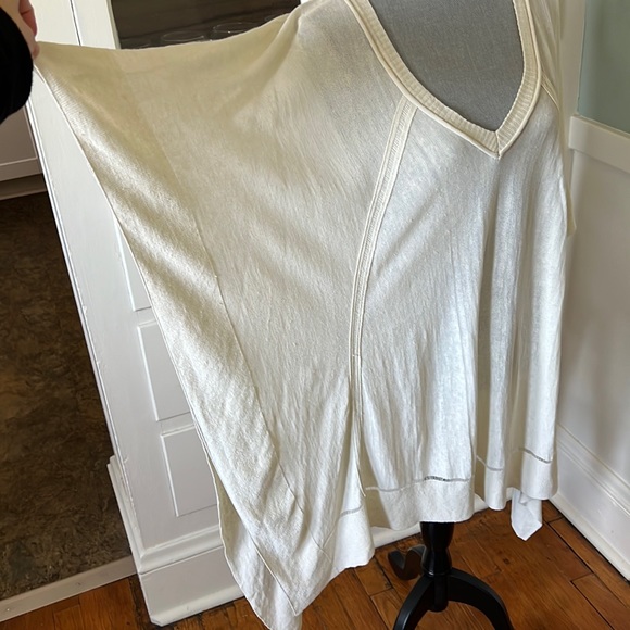 Hôtel Particulier off white linen blend poncho top - Picture 5 of 11